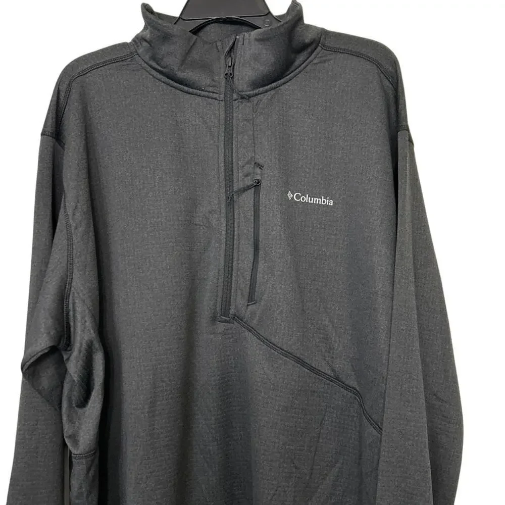 COLUMBIA NWOT Park View Fleece Half Zip Dark Gray Omni Wick Size 3XL